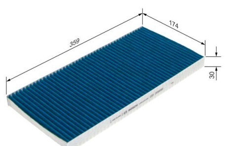 Фильтр салона Audi Q4/Skoda Enyaq 21/VW ID5/ID6 19- (угольный/антиаллергенный/антибактериальный) - ((1EA819669, FCA10043C)) BOSCH 0 986 628 585