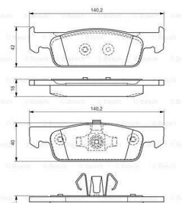 Комплект тормозных колодок - BOSCH 0986TB3172