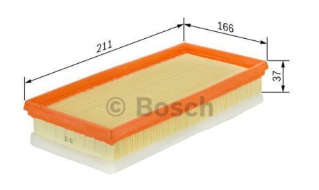 Фільтр повітряний (фільтруючий елемент) OPEL COMBO/MINIVAN, CORSA B, CORSA B/HATCHBACK, TIGRA 1.2/1.4/1.6 03.93-12.02 - BOSCH 1457433054