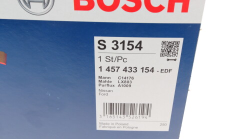 Фото 6 - Воздушный фильтр BOSCH 1 457 433 154 (1457433154)