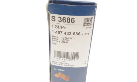 Фото 2 - Воздушный фильтр BOSCH 1 457 433 686 (1457433686)