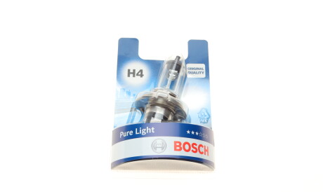 Лампа автомобільна галогенова H4 12V 60/55W P43t Pure Light - BOSCH 1 987 301 001