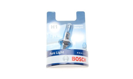 Лампа автомобильная галогеновая H1 12V 55W P14.5s Pure Light - (z1719089, YY045810112XB, YY04500208935) BOSCH 1 987 301 005