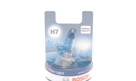 Лампа автомобільна галогенова H7 12V 55W PX26d Pure Light - BOSCH 1 987 301 012