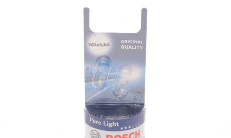 Лампа автомобильная W1.2W 12V 1.2W W2x4.6d Pure Light комплект 2шт - BOSCH 1 987 301 024