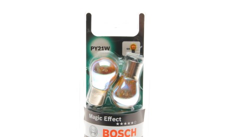 Лампа автомобильная PY21W 12V 21W BAU15s Magic Effect комплект 2 шт - (6216A0, 2098344, B52302) BOSCH 1 987 301 025