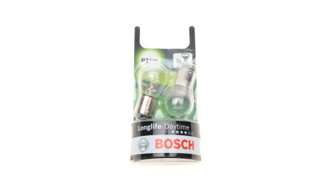 Лампа автомобильная P21W 12V 21W BA15s Longlife Daytime комплект 2 шт - BOSCH 1 987 301 050