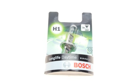 Лампа автомобільна галогенова H1 12V 55W P14.5s Longlife Daytime - (14151095, 989811, 2098275) BOSCH 1 987 301 051