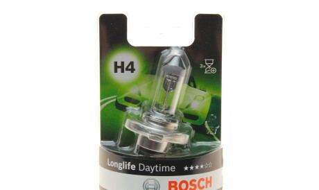 Лампа автомобільна галогенова H4 12V 60/55W P43t Longlife Daytime - BOSCH 1 987 301 054