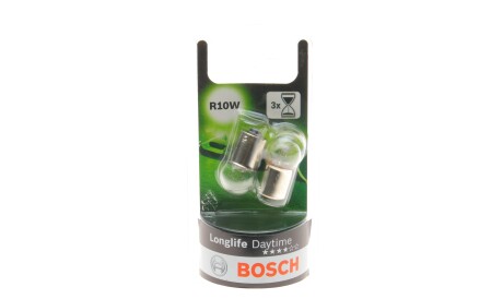 Лампа автомобільна R10W 12V 10W BA15s Longlife Daytime комплект 2 шт - BOSCH 1 987 301 059