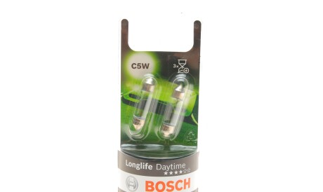 Лампа автомобильная C5W 12V 5W комплект 2 шт - (01121444, 119021, 1354862) BOSCH 1 987 301 060