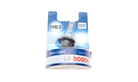 Лампа автомобильная галогеновая HB3 12V 60W P20d Pure Light - BOSCH 1 987 301 062