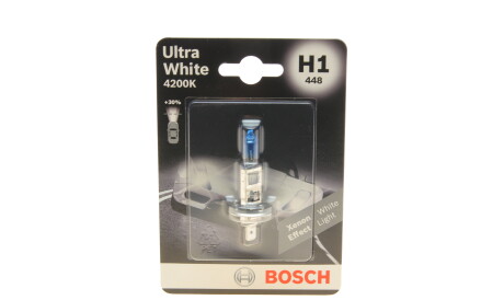 Лампа автомобільна галогенова H1 12V 55W P14.5s Ultra White - (621698) BOSCH 1 987 301 088