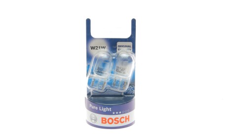 Лампа автомобільна W21W 12V 21W W3x16d Pure Light комплект 2 шт - (yy04500889200, 9098113043) BOSCH 1 987 301 096