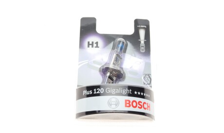 Лампа автомобильная галогеновая H1 12V 55W P14.5s Gigalight 120% - (621698) BOSCH 1 987 301 108