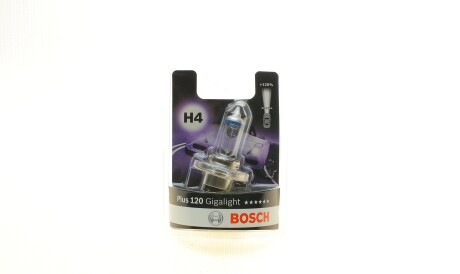 Лампа автомобильная галогеновая H4 12V 60/55W P43t Gigalight 120% - BOSCH 1 987 301 109