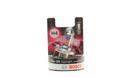 Лампа автомобільна галогенова H4 12V 60/55W P43t Gigalight 150% 3450K - BOSCH 1 987 301 136