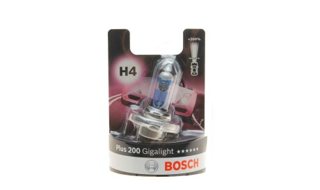 Лампа автомобільна галогенова H4 12V 60/55W P43t Plus 200 Gigalight - BOSCH 1 987 301 144