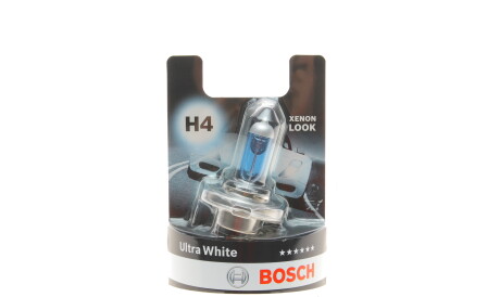 Лампа автомобільна галогенова H4 12V 60/55W P43t Ultra White BL Xenon look - BOSCH 1 987 301 152