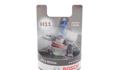 Лампа автомобільна галогенова H11 12V 55W PGJ19-2 Ultra White - (9098113075) BOSCH 1 987 301 154