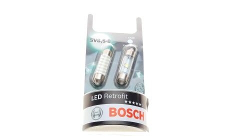 Лампа автомобільна світлодіодна C5W 12V 1W S8.5d LED Retrofit BL комплект 2шт - BOSCH 1 987 301 501