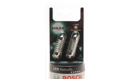 Лампа автомобільна C5W 12V 1W SV8.5-5 LED Retrofit комплект 2шт - BOSCH 1 987 301 502