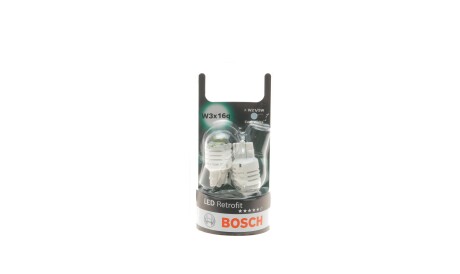 Лампа автомобільна світлодіодна W21/5W 12V 1.75W W3x16q LED Retrofit 6000K Cool white 2 шт - BOSCH 1987301527