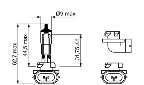 Автолампа H27W/2 12V 27W PGJ13 Pure Light WS - BOSCH 1 987 302 025