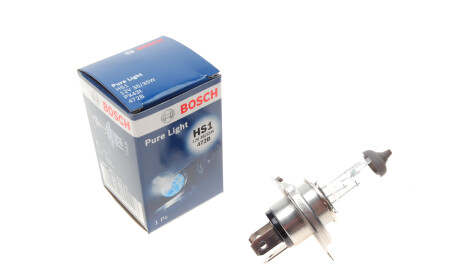 Лампа автомобільна галогенова HS1 12V 35/35W PX43t Pure Light - BOSCH 1987302104