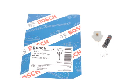 Датчик зносу гальмівних колодок передніх Mercedes (W124 W201) 82-98 (L=190mm) - BOSCH 1 987 474 577