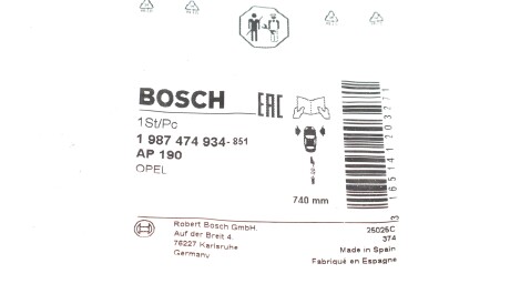 Фото 2 - Датчик зносу гальмівних колодок BOSCH 1 987 474 934 (1987474934)