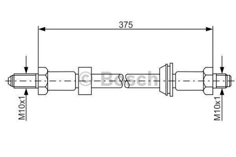 Тормозной шланг - (6135220, 84AB0002078AA, 84AB2078AA) BOSCH 1 987 476 023