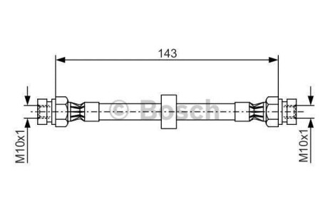 Тормозной шланг - (6N0611775A, 6N0611775) BOSCH 1 987 476 697