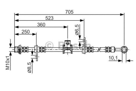 Тормозной шланг - (01464SM4010, 46410SM4013, 46410SM4014) BOSCH 1 987 476 754