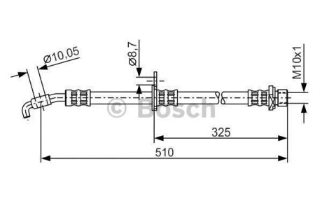 Тормозной шланг - (9008094A61, 9094702B86, 90947W2049) BOSCH 1 987 476 764