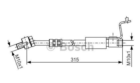 Тормозной шланг - (1051516, 97AG2078BA) BOSCH 1987476812