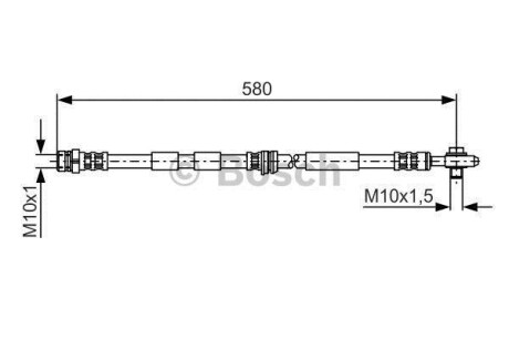 Тормозной шланг - (1J0611701C, 1J0611701D, 1J0611701E) BOSCH 1 987 476 849