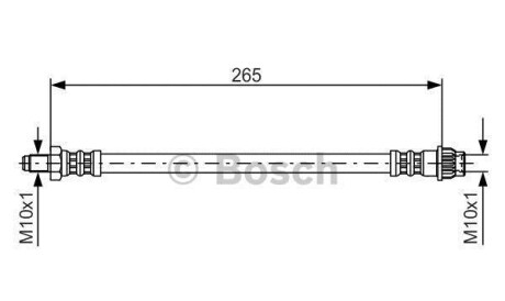 Тормозной шланг - (6025307608, 7700832611, 7704003958) BOSCH 1987476948