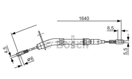 Трос, стояночная тормозная система - (1234200485) BOSCH 1987477011