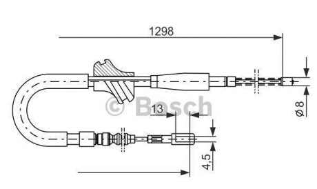 Трос, стояночная тормозная система - (893609722F, 893609722, 893609722G) BOSCH 1987477054