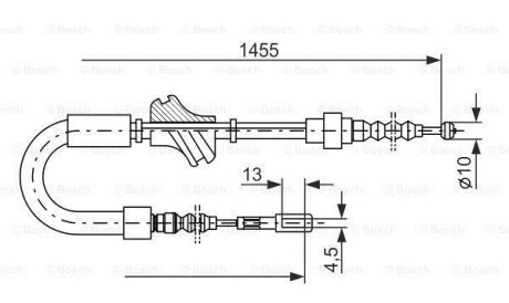 Трос, стояночная тормозная система - (443609721GE, 443609721G, 443609721E) BOSCH 1987477062