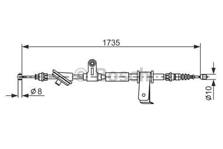 Трос, стояночная тормозная система - (50500557, 50505370) BOSCH 1 987 477 112 (фото 1)