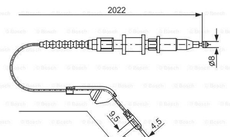 Трос, стояночная тормозная система - (522621, 522582, 522598) BOSCH 1987477143