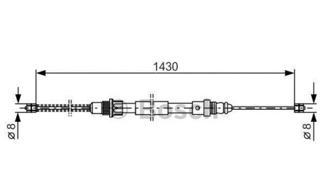 Трос, стояночная тормозная система - (7700802685, 8450199) BOSCH 1987477152