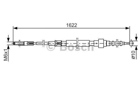 Трос, стояночная тормозная система - (191609721F, 1L0609721B, 1L0609721A) BOSCH 1 987 477 167