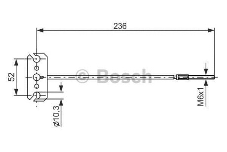 Трос, стояночная тормозная система - (364024M600, 36402AV910) BOSCH 1 987 477 226