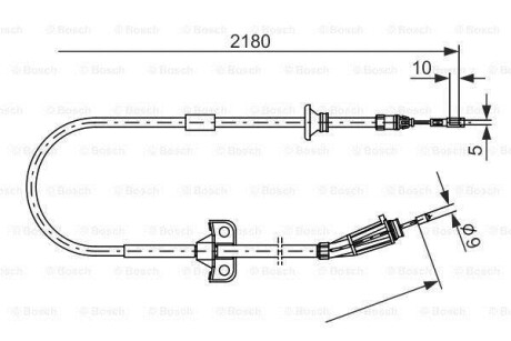 Трос, стояночная тормозная система - (30636224, 30681683, 30793828) BOSCH 1 987 477 248