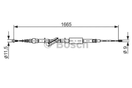 Трос, стояночная тормозная система - (8N0609721E, 8N0609721G, 8N0609721H) BOSCH 1 987 477 249