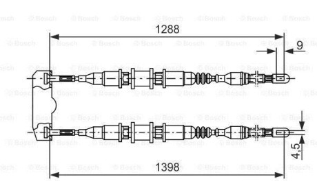 Трос, стояночная тормозная система - (522579, 522580, 522600) BOSCH 1987477258