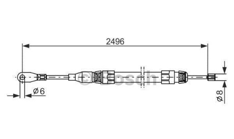 Трос, стояночная тормозная система - (1244201185, 2014200685, 2014200785) BOSCH 1987477306